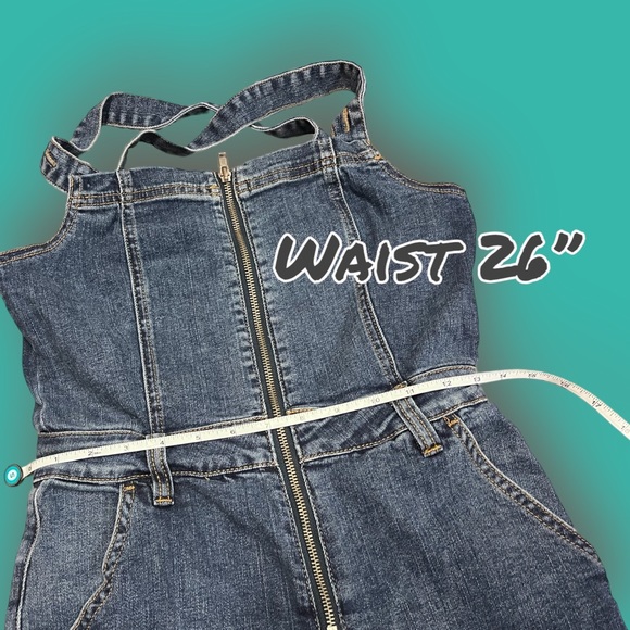 PacSun front zip flare denim overalls. Size Small 🌺 - Picture 7 of 11